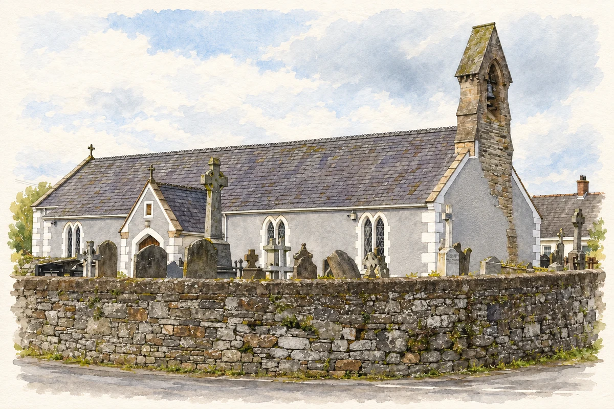 Watercolour and fine ink illustration of Saint Mary’s Church, Chapeltown.