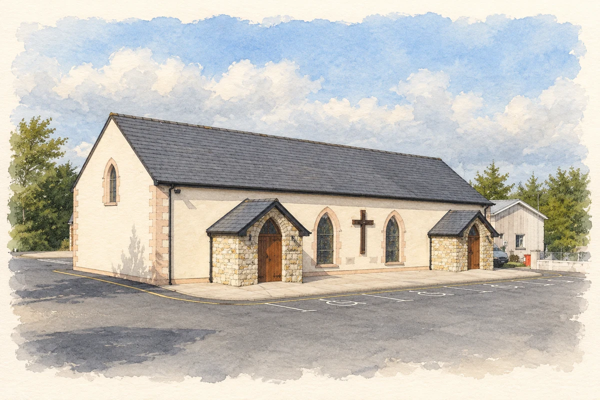 Watercolour and fine ink illustration of Saint Michael’s Church, Clifferna.