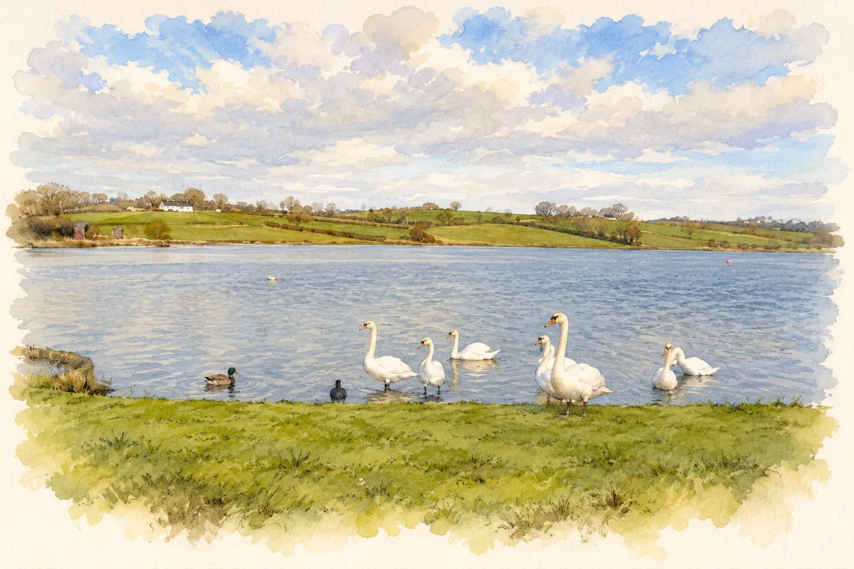 Watercolour and fine ink illustration of Corbet Lough.