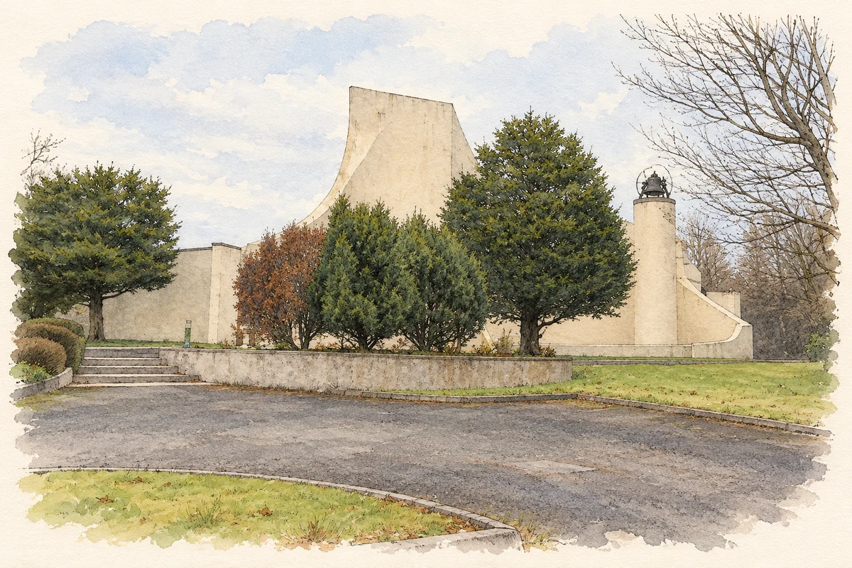 Watercolour and fine ink illustration of Saint Patrick’s Church, Eskra (Eskragh), as photographed in 2006.