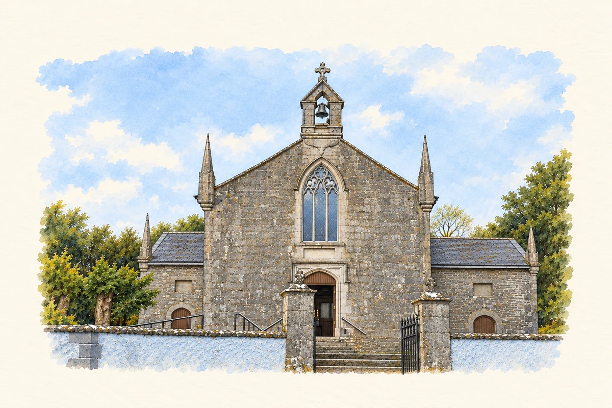Watercolour and fine ink illustration of St Michael’s Church, Kildysart.
