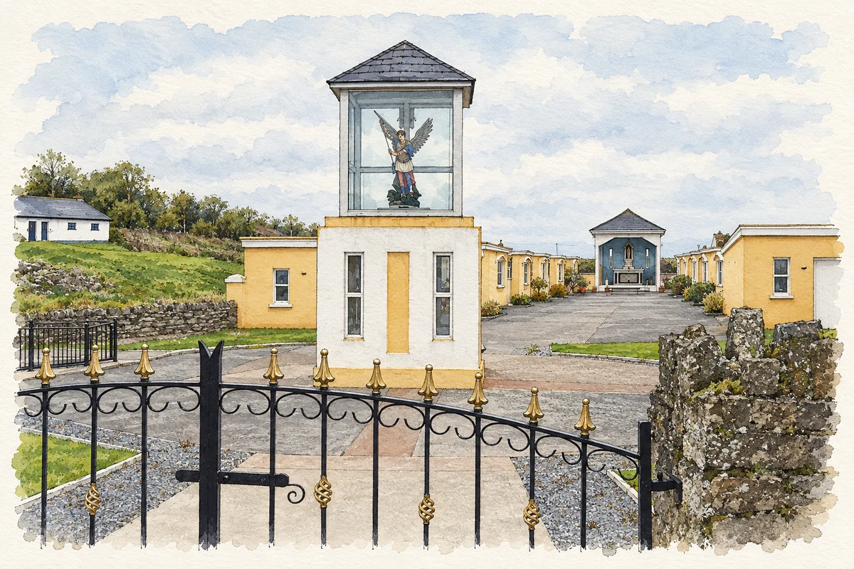 Watercolour and fine ink illustration of Saint Michael's Shrine, Kilmihil.