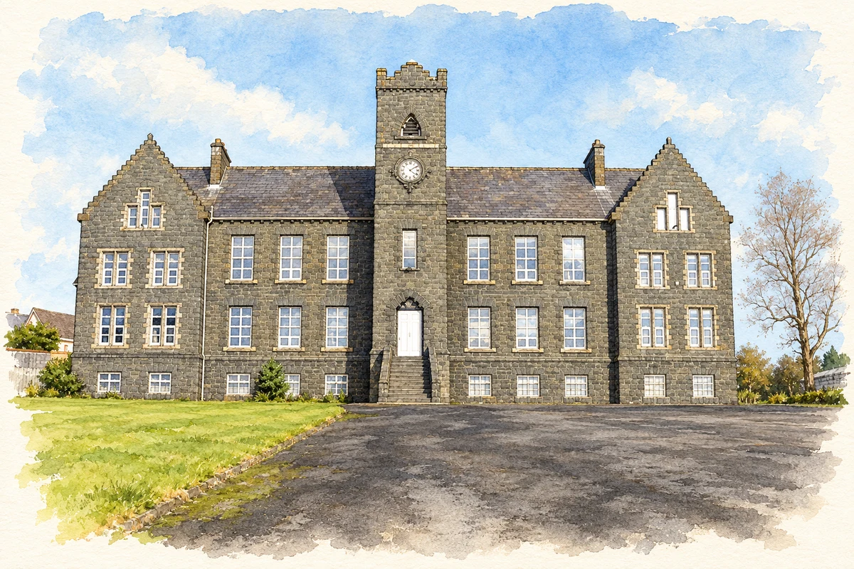 Watercolour and fine ink illustration of Former Olivet Home, Ballygowan, County Down.