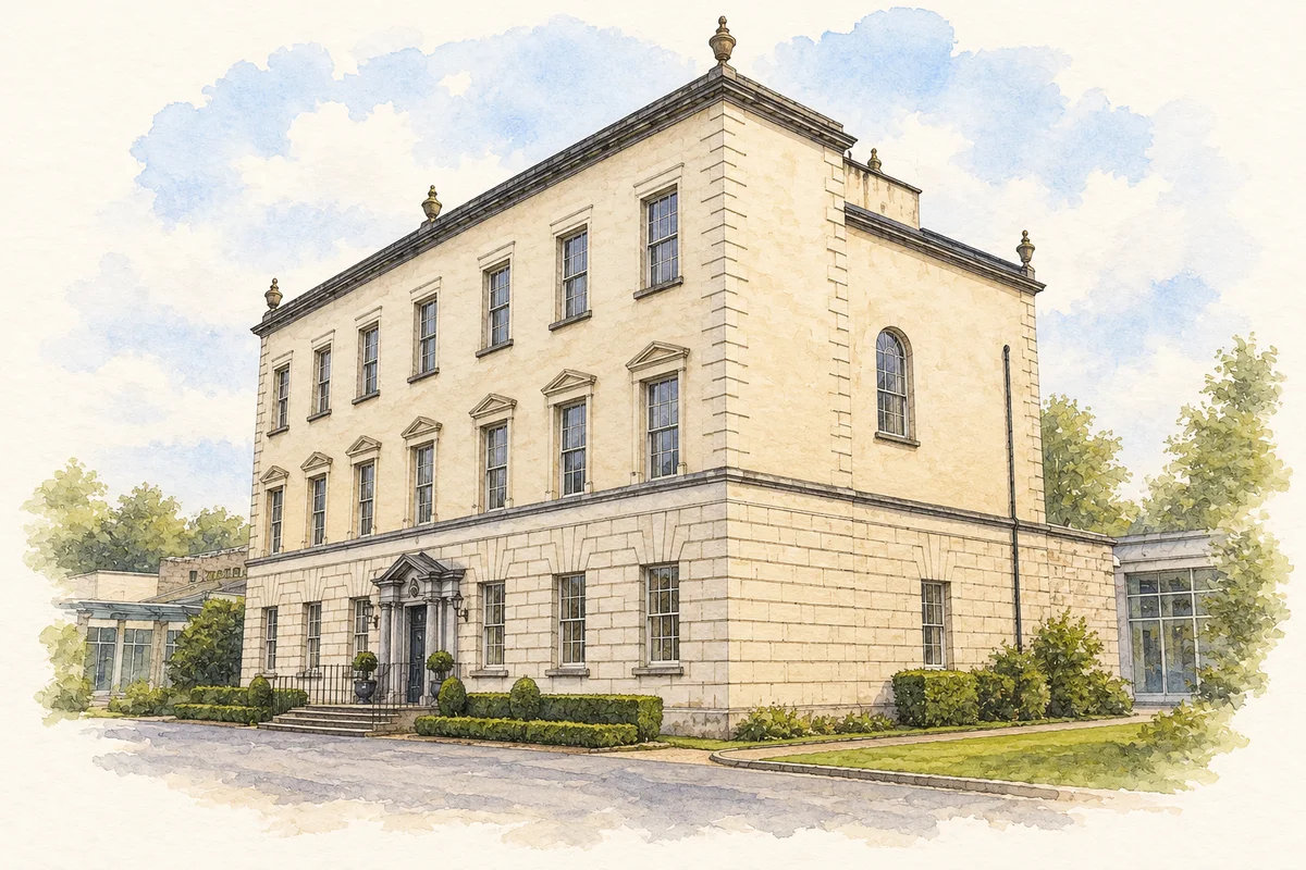 Watercolour and ink of Dunboyne Castle in Dunboyne.