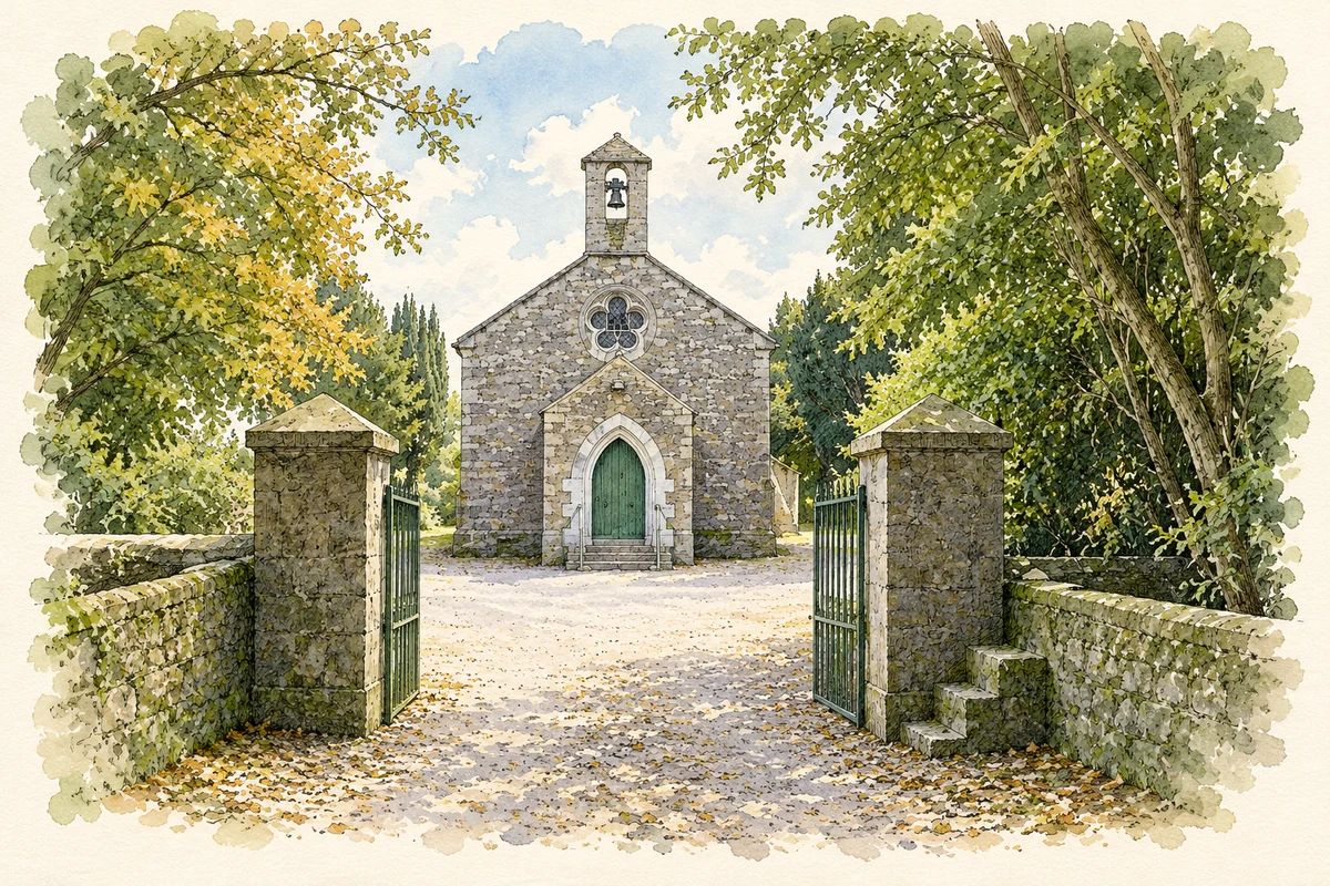 Watercolour and fine ink illustration of Former Saint Mary's Church, Kilmessan.