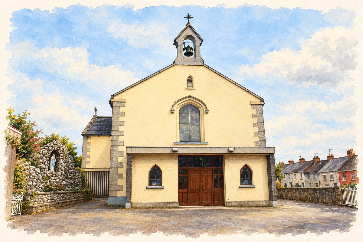 Watercolour and fine ink illustration of Saint Mary's Church, Cappoquin.