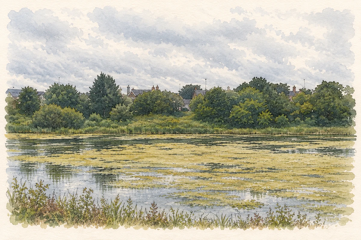 Watercolour and fine ink illustration of Booterstown Nature Reserve.