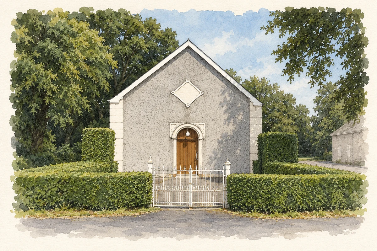 Watercolour and fine ink illustration of Cranagill Methodist Church, County Armagh.
